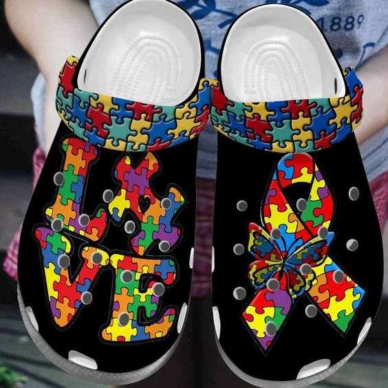 Autism Awareness Day Love Autism Butterfly And Ribbon Puzzle Pieces Shoes