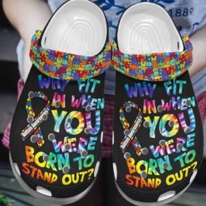 Autism Awareness Day Why Fit In When You Were Born To Stand Out Puzzle Pieces Shoes