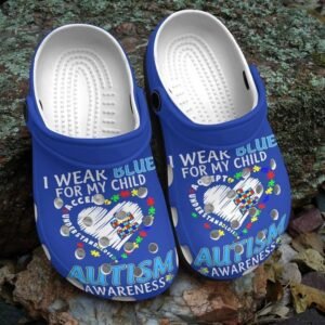 Autism Awareness I Wear Blue For My Child Shoes