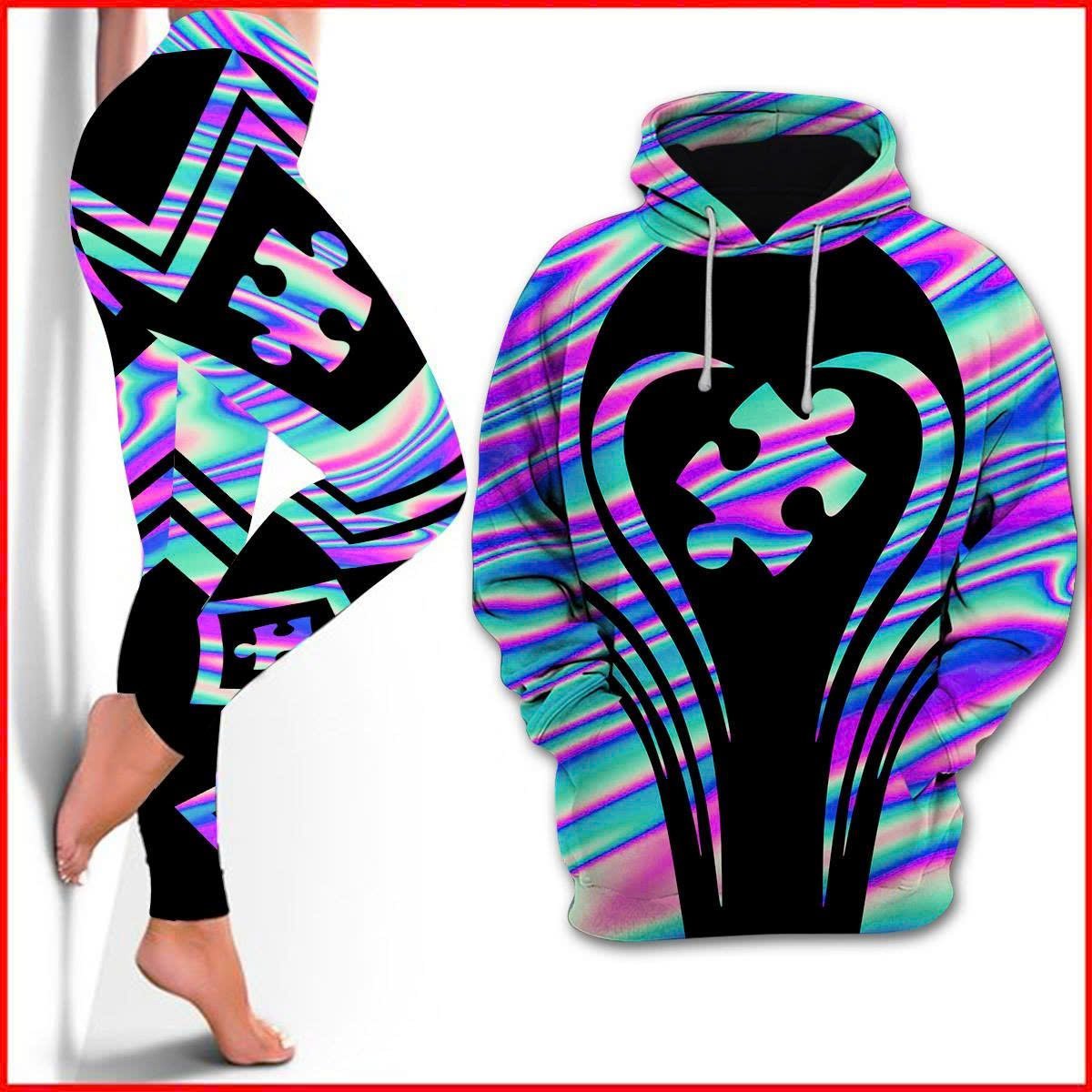 Autism Holographic Hoodie and Leggings