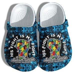 Autism Awareness His Fight Is My Fight Autism Uncle Puzzle Pieces Shoes