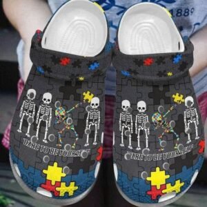 Autism Awareness Day Skeleton Dare To Be Yourself Autism Puzzle Pieces Shoes