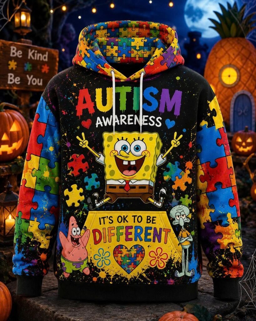 The Autism x SpongeBob 3D Hoodie