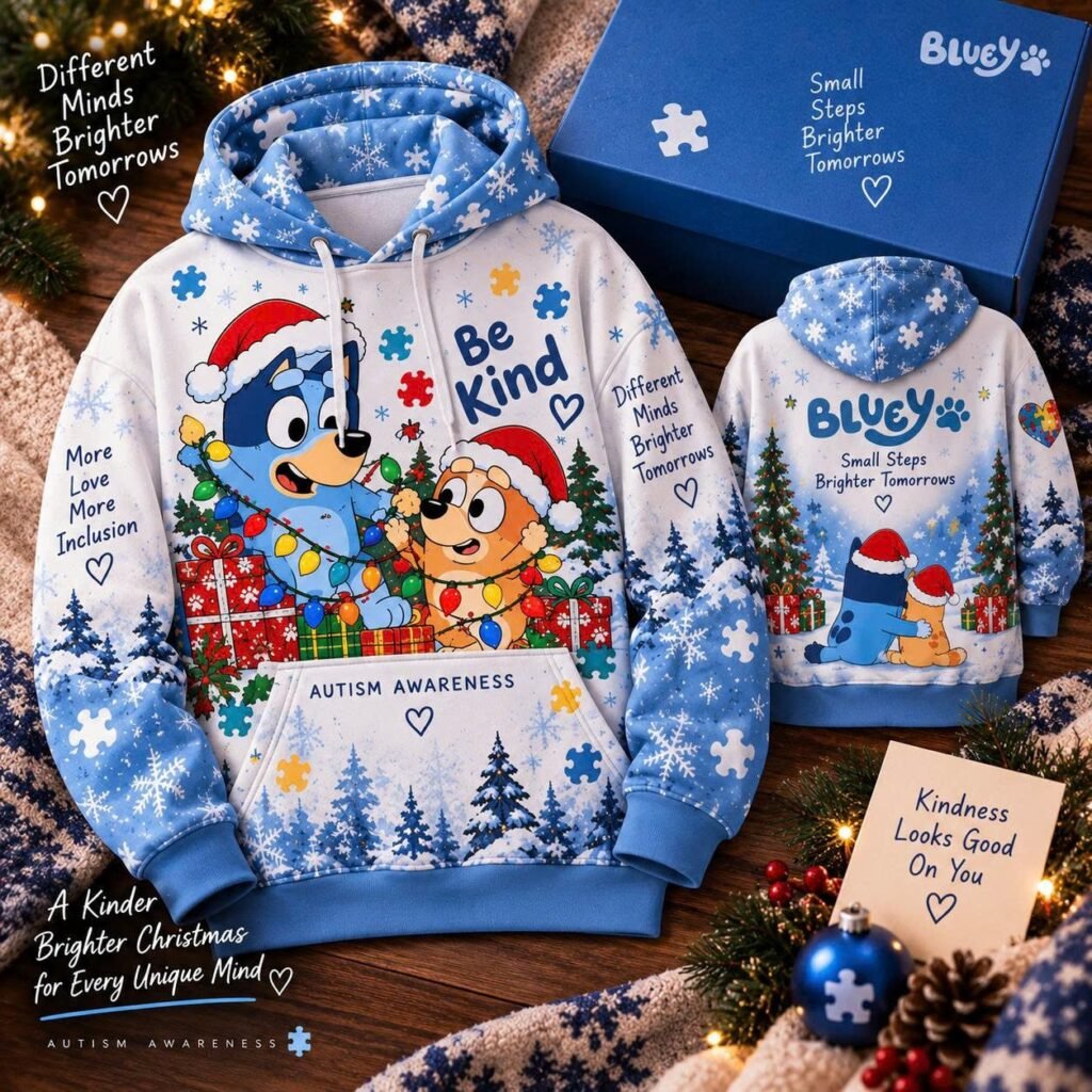 The Autism Bluey Be Kind 3D Hoodie