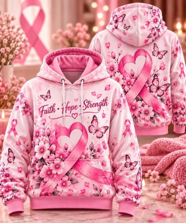 October Pink Hope 3D Hoodie