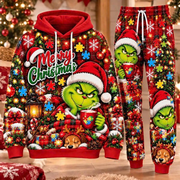 Autism Grinch X-Mas Hoodie and Leggings