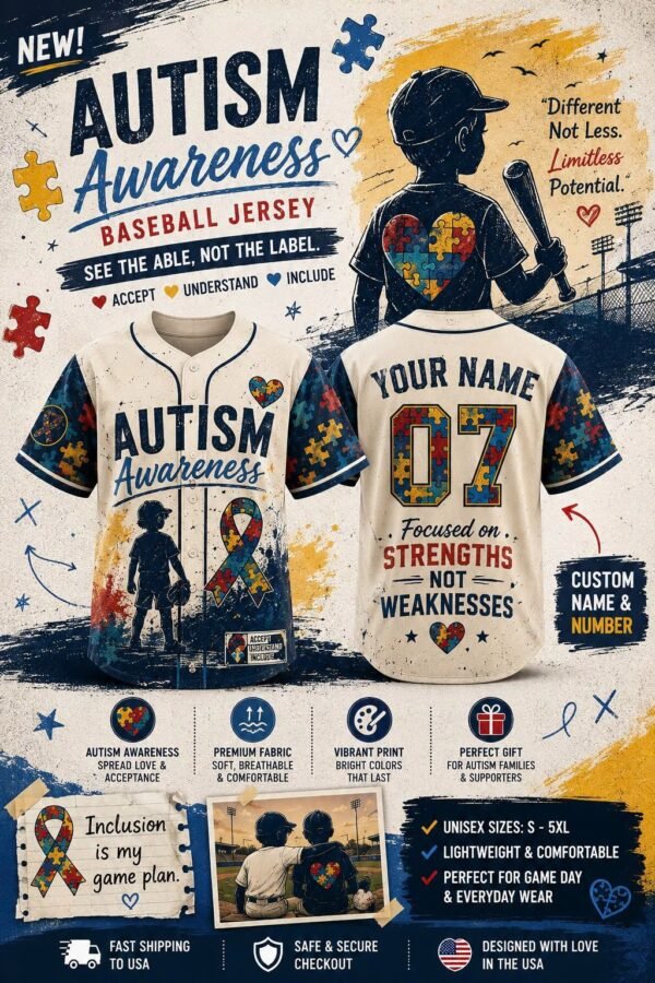 Autism Custom Baseball Jersey