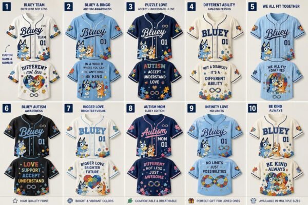 Bluey Custom Baseball Jersey