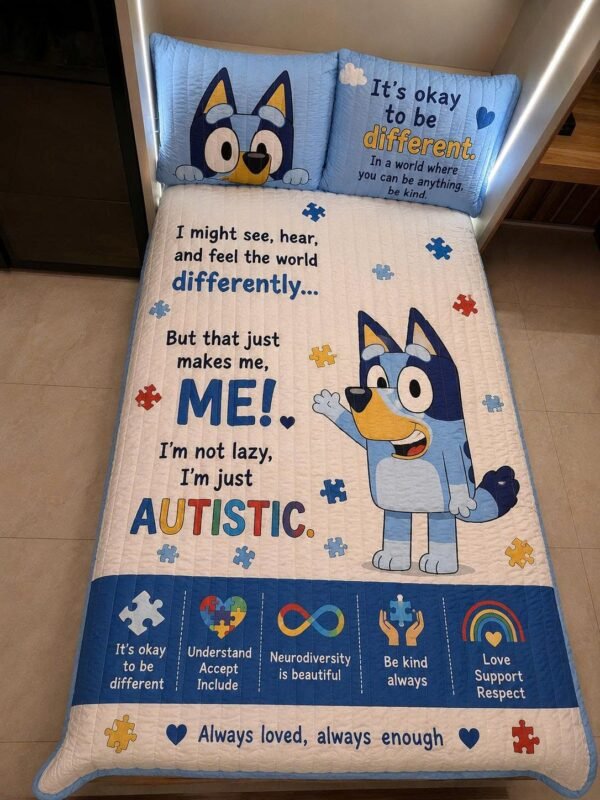 Bluey Autism Quilt Bedding Set