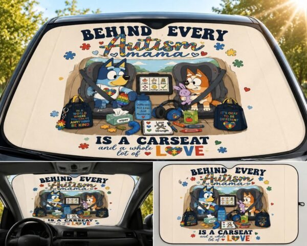 Autism Awareness Car Front Windshield Sunshade – UV Protection & Meaningful Style